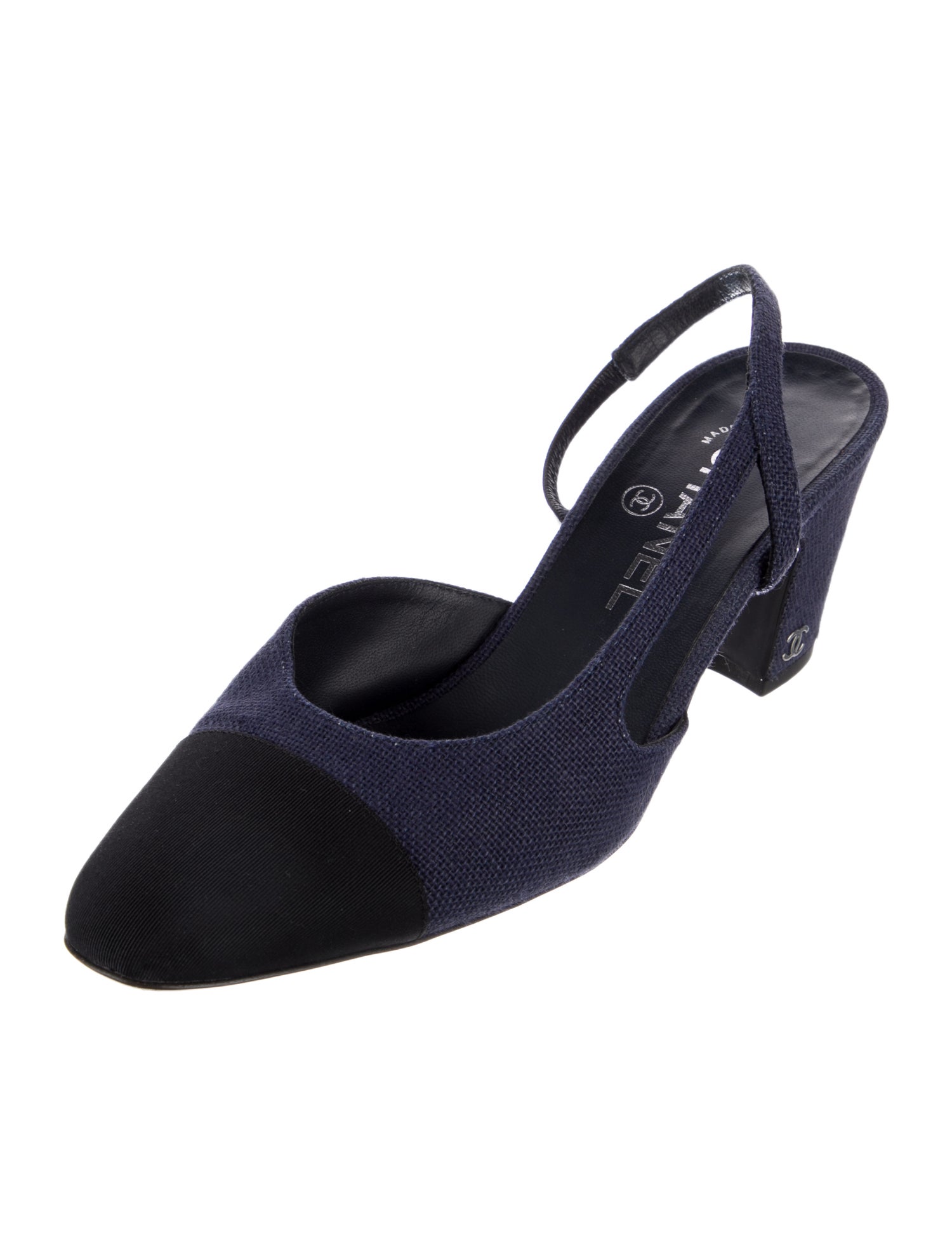 Chanel Interlocking CC Logo Slingback Pumps